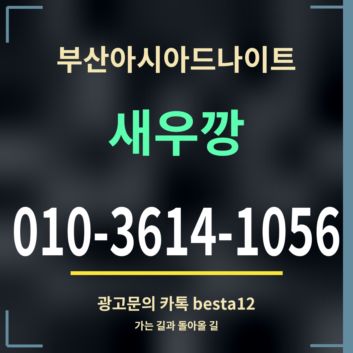 광고 · 부산아시아드나이트 · 새우깡 · 010-3614-1056